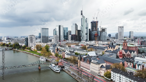 Frankfurt am Main skyline Luftaufnahme 