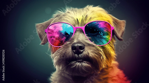 Adorable Norfolk Terrier with Glasses Portrait. Too cool for school. © ADI