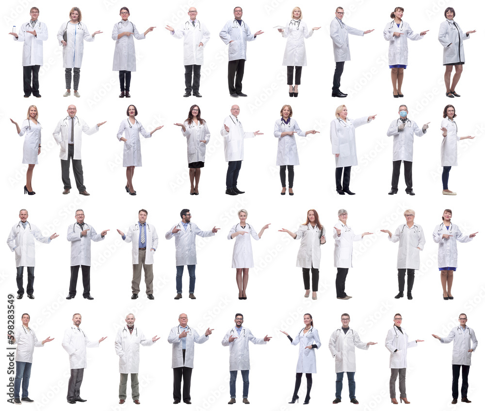 group of doctors in full length isolated on white group of doctors in full length isolated on white