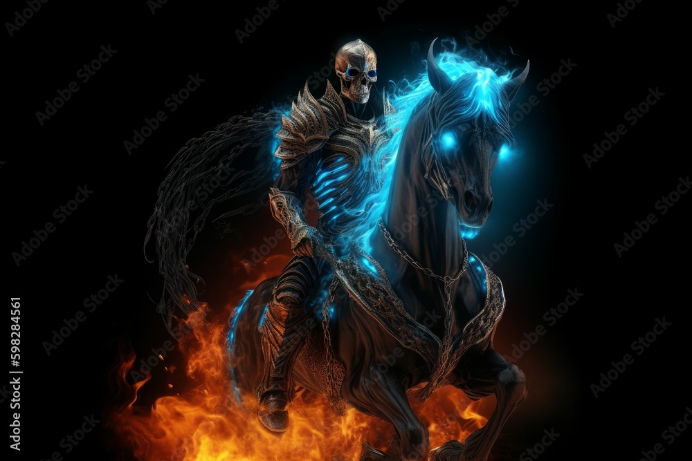 Horse demon skeleton. Generate Ai