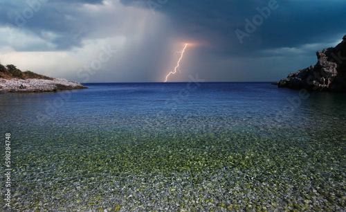 Pebble beach of Kokkala village, Peloponnese, Greece photo