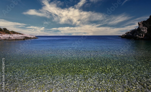 Pebble beach of Kokkala village, Peloponnese, Greece photo