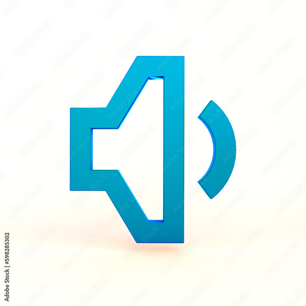 Sound Volume Down Front Side In White Background Sound Volume Down Front Side In White Background