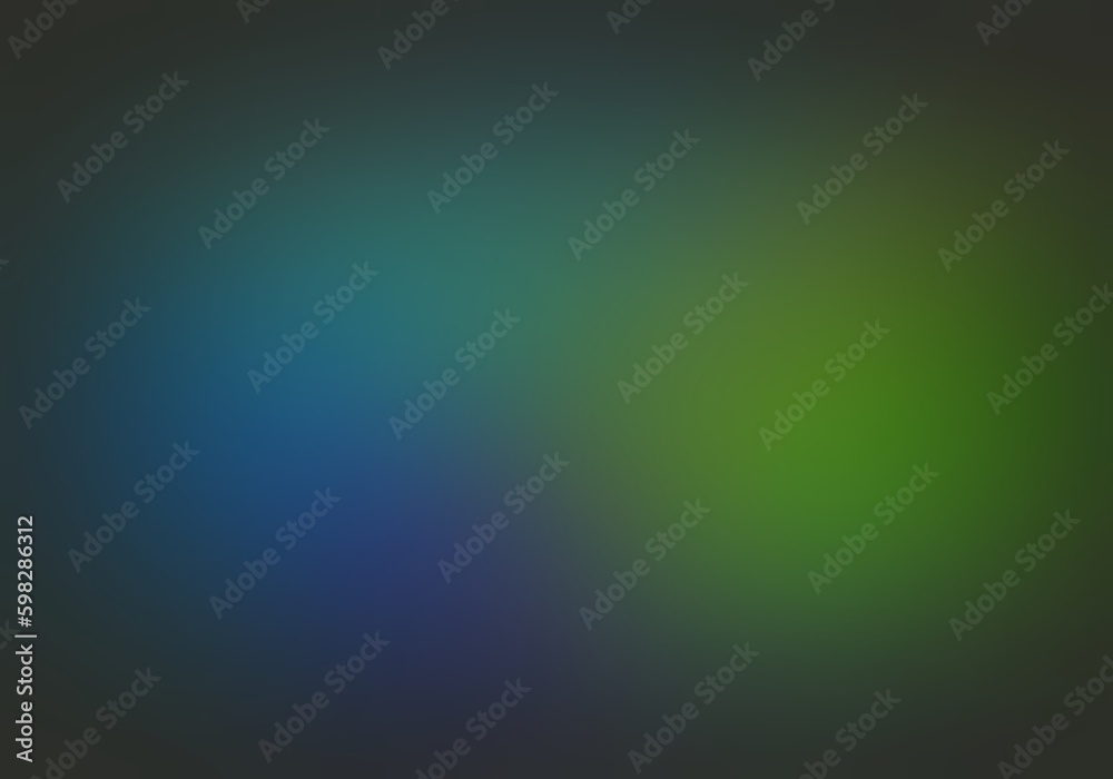Dark green blue holographic blur background. 