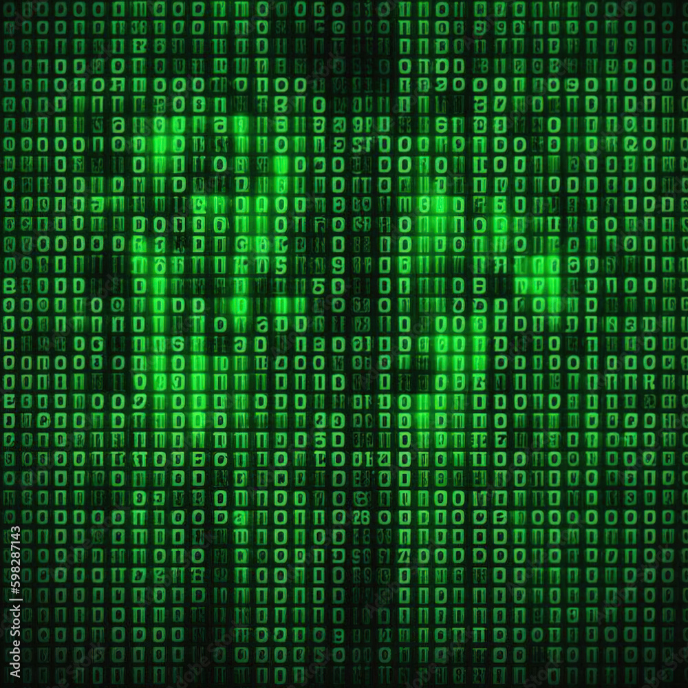 Matrix background with the green symbols