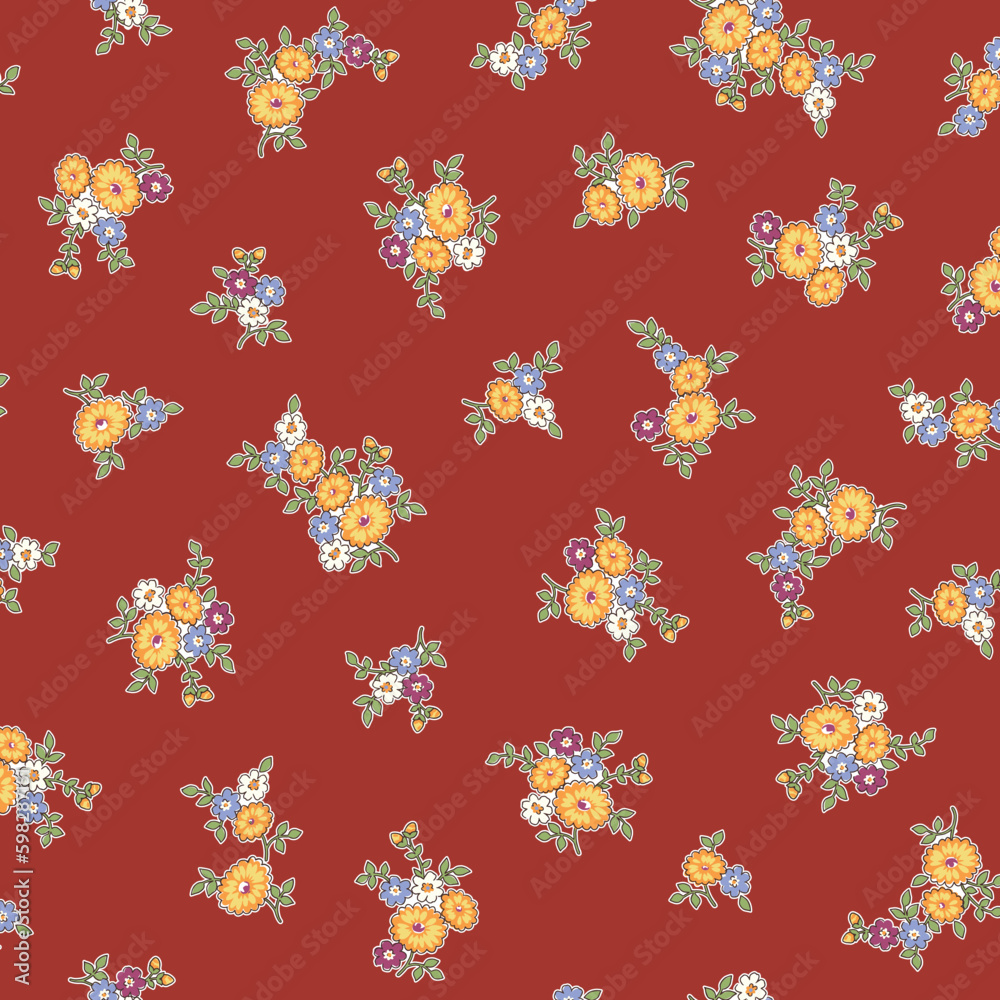 Seamless and liberty style cute floral pattern, Seamless and liberty style cute floral pattern,