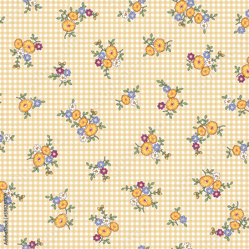 Seamless and liberty style cute floral pattern,