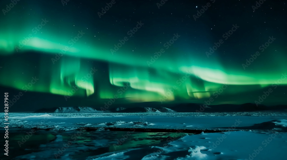 custom made wallpaper toronto digitalphoto of aurora in the north pole. AI generative