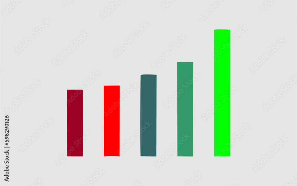 The graph is trending up, Arrow pointing at the chart, Vector illustration, growing graph with arrow icons in flat style, signal bar The graph is trending up, Arrow pointing at the chart, Vector illustration, growing graph with arrow icons in flat style, signal bar