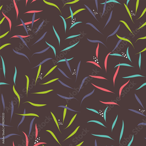 Seamless pattern with mini branches for textile desing.