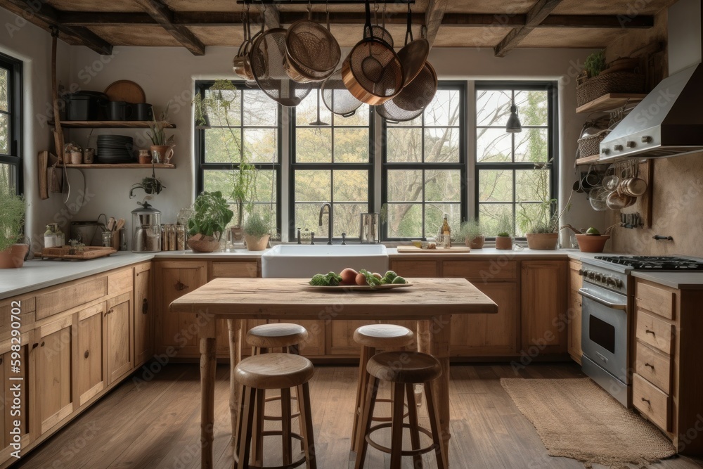 Rustic kitchen country. Generate Ai
