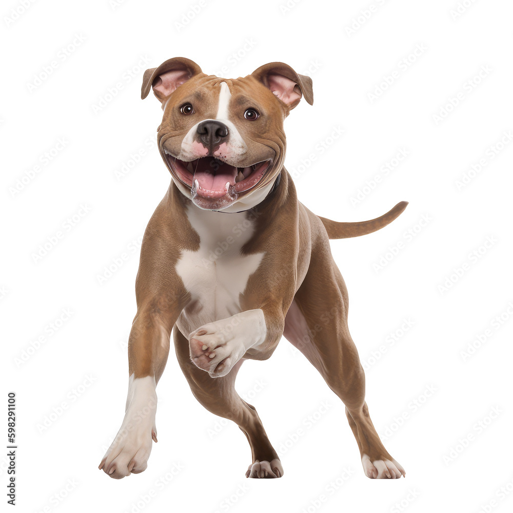 American Pitbull Terrier isolated on white background