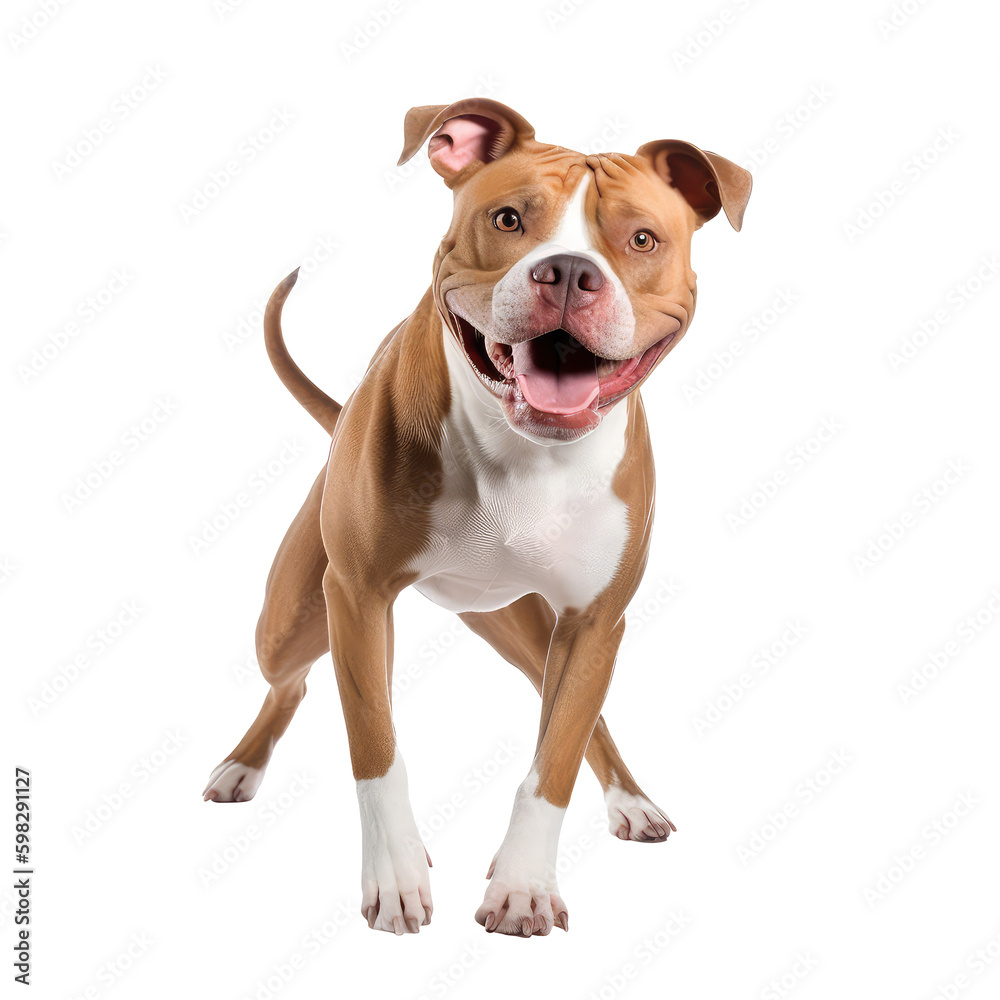 American Pitbull Terrier isolated on white background