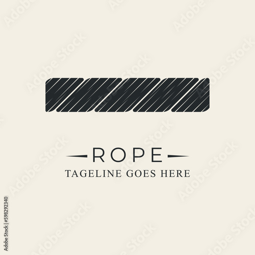 rope line art logo design vector illustration.