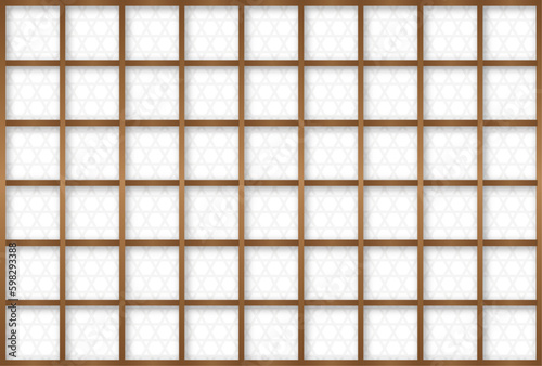 背景素材　籠目の模様の障子