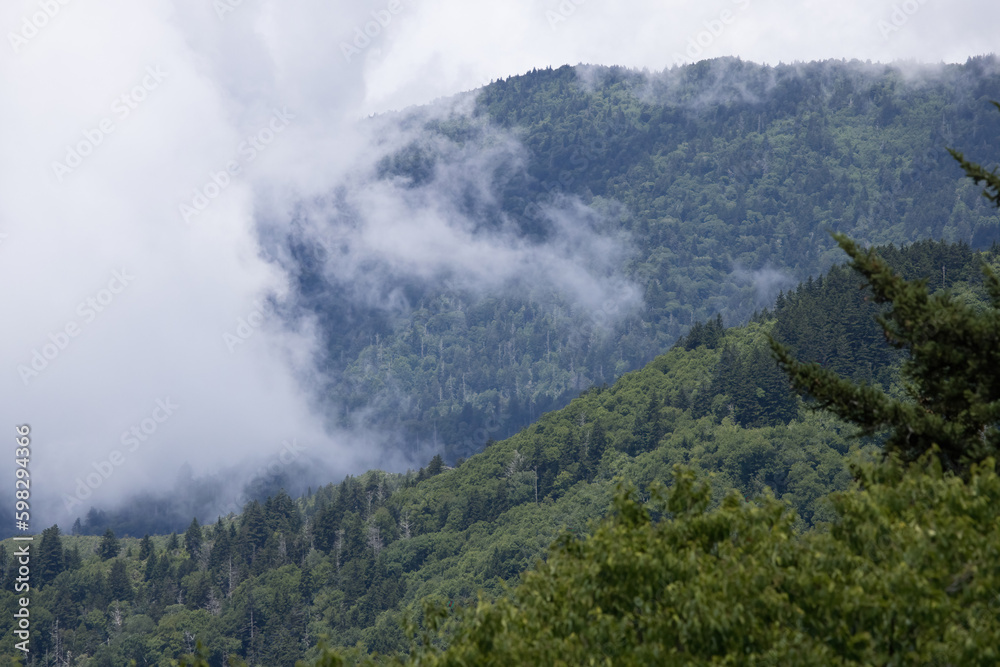 Smoky Mountains with clouds