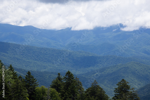 Smoky Mountains with clouds