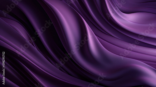Purple satin fabric, luxurious, elegant texture. Beautiful backdrop for fashion, design and romantic decoration. Silky, flowing drapery. Rich, smooth curtain with style and elegance. Generative AI