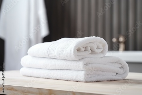 White clean towel bathroom space. Generate Ai