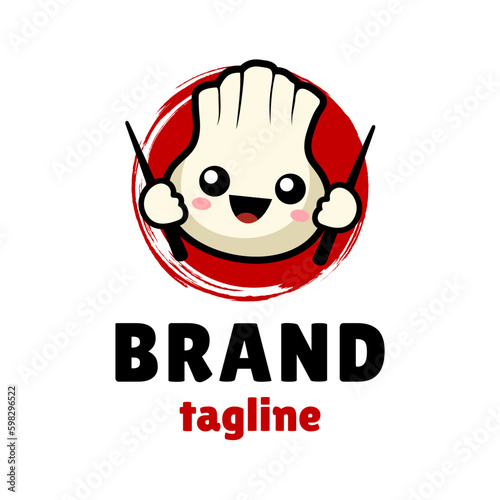 Dimsum Logo, Cute Dim Sum Character Logo