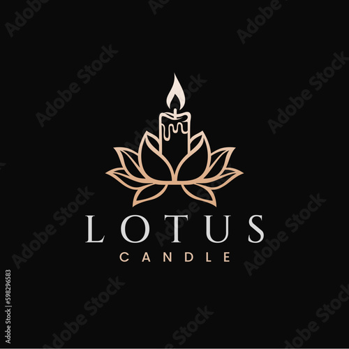 Lotus Candle Elegant Luxury Logo Design
