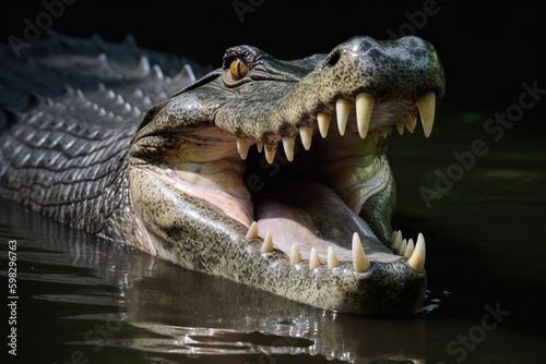Crocodile with its mouth ope © Dan
