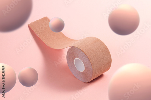 Nude Boob Tape for woman on pink background