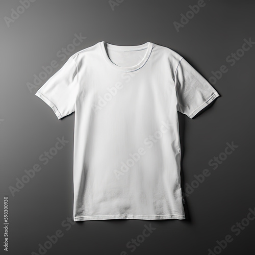 Free photos with a replication space on the gray background white T -shirt