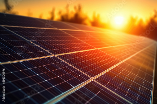 Solar panel  photovoltaic  alternative electricity source - selective focus  copy space