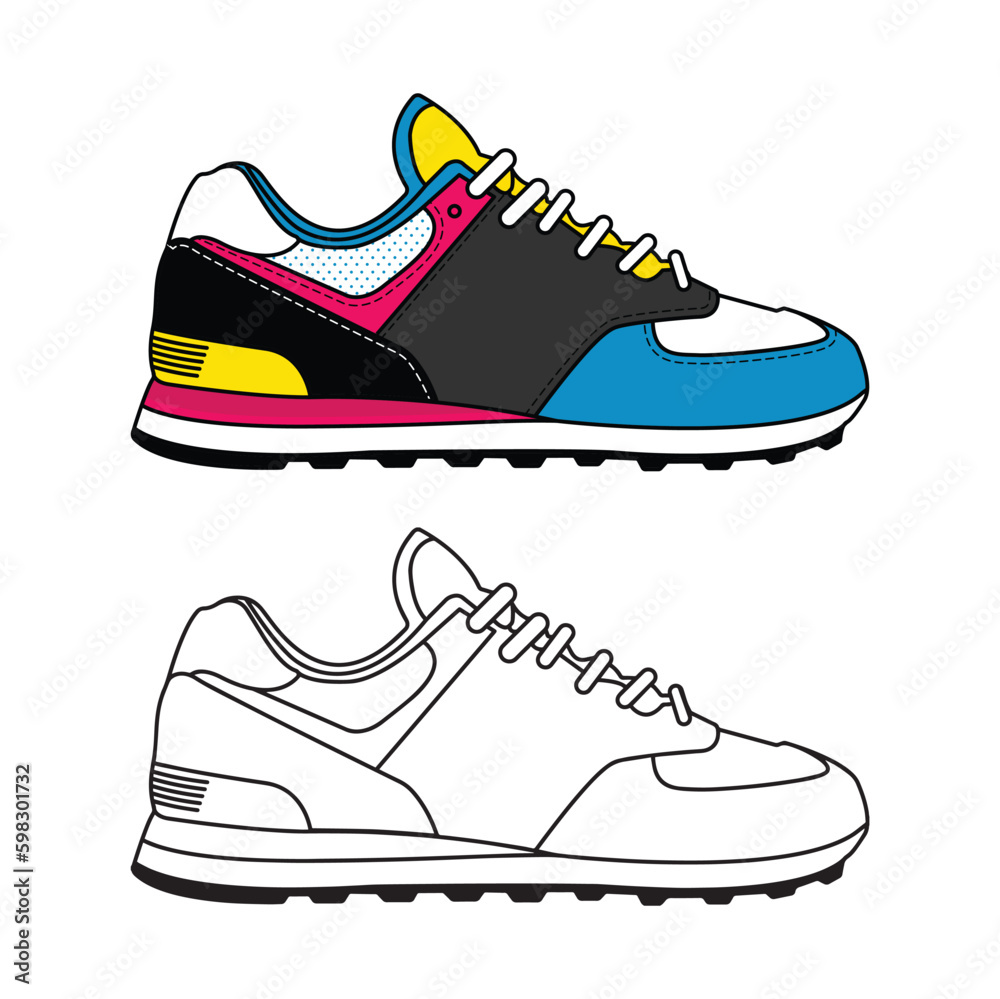 Sneaker Drawing Vector Line Art Sneakers Drawn In A Line Style Sneaker  Template Outline Vector Illustration. Royalty Free SVG, Cliparts, Vectors,  and Stock Illustration. Image 173610513.