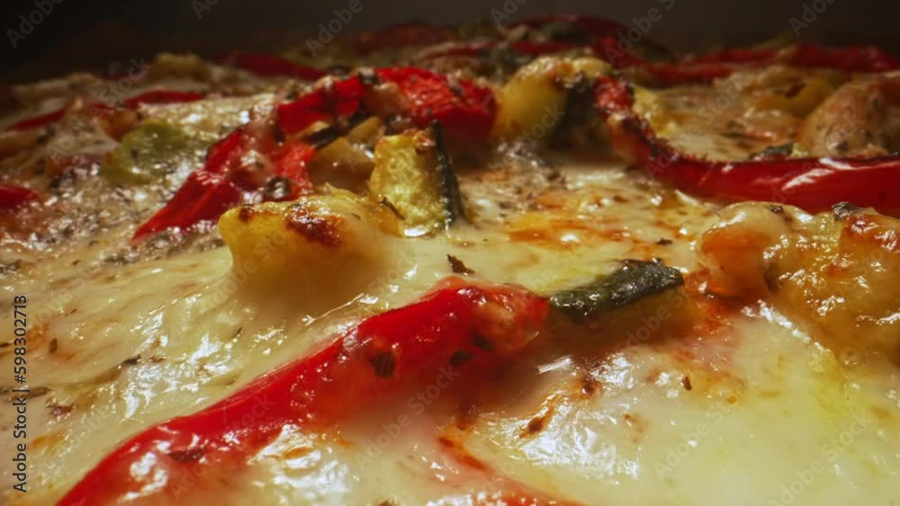 Homemade Pizza with zucchini and paprika. Homemade Pizza with zucchini and paprika.