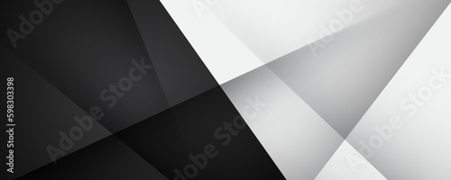 3D black white geometric abstract background overlap layer on bright space with slash effects decoration. Graphic design element cutout style concept for banner, flyer, card, or brochure cover