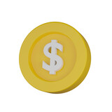 gold coin 3d icon.