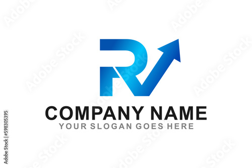 Free Download RV initial logo company business trade consulting arrow shape - GFXLoad