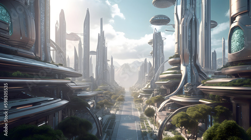 The Future is Green  A Futuristic City Powered by Renewable Energy Transportation  generative AI