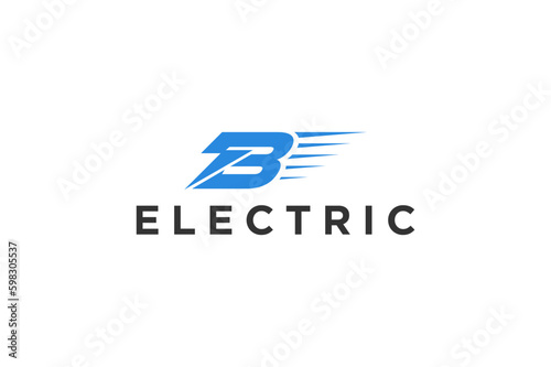 Electric lightning logo design blitz icon symbol