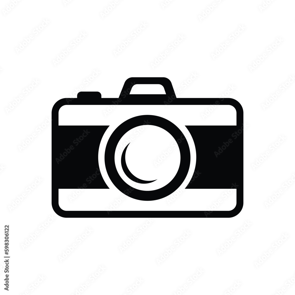 Creative camera icon vector art illustration.