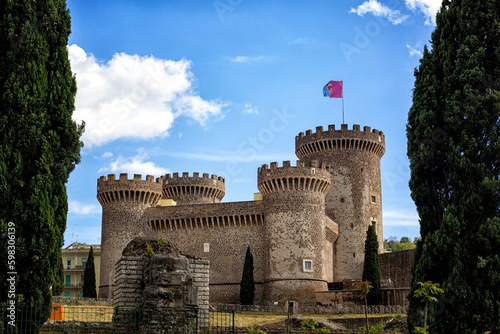 Italy - April 25, 2023: Italy, Lazio, Tivoli. The castle of Rocca Pia.