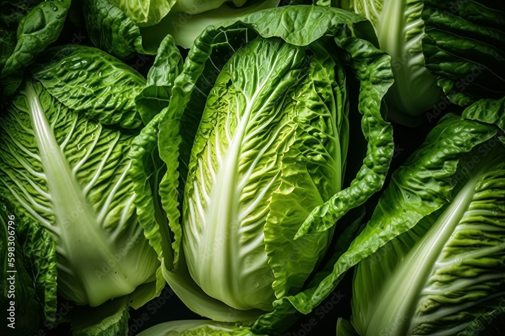 Obraz premium Fresh Chinese cabbages on the market. Created with Generative AI Technology.