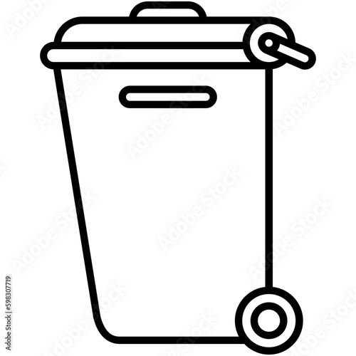 bin icon. dust garbage basket symbol. line icon vector stock