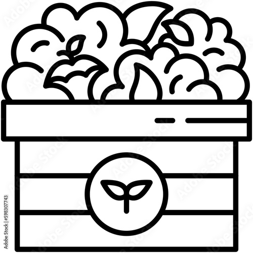 Compost Icon. Bio Degradable Symbol. Line Icon Vector Stock 