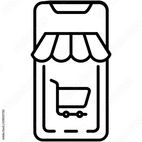 shop icon. online store retail symbol. line icon vector stock