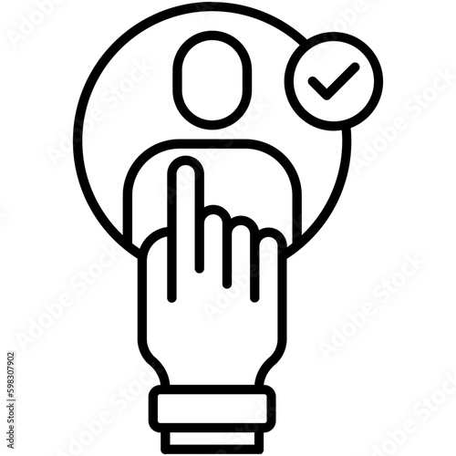 vote icon. government public election symbol. line icon vector stock