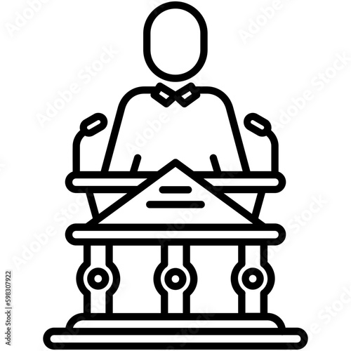 politics icon. government public election symbol. line icon vector stock