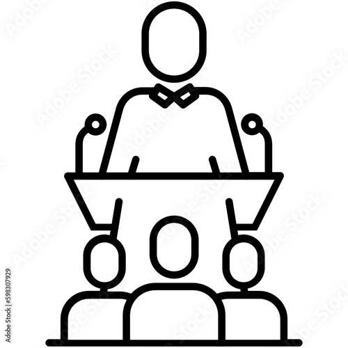 speech icon. government public election symbol. line icon vector stock