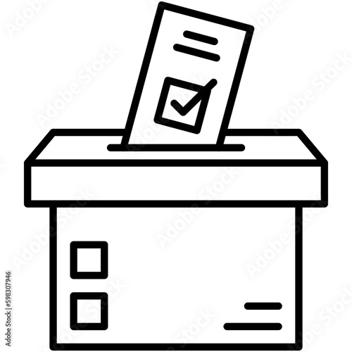 Election box Icon. Government Public Vote Symbol. Line Icon Vector Stock 