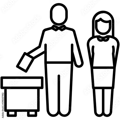 people vote icon. government public election symbol. line icon vector stock