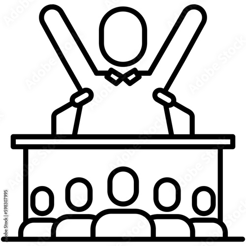 speech icon. government public election symbol. line icon vector stock