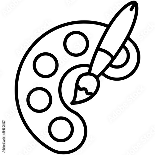 paintbrush icon. color palette  symbol. line icon vector stock