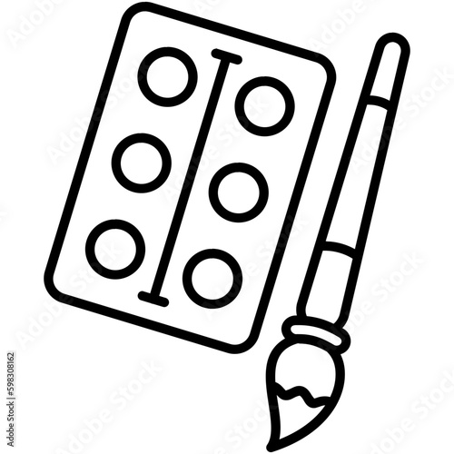 paintbrush icon. color palette  symbol. line icon vector stock
